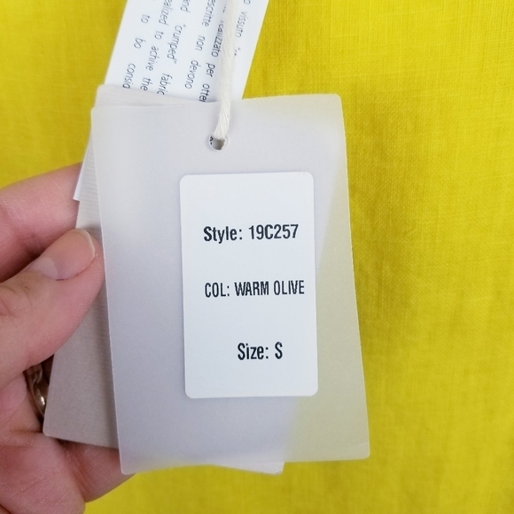 Francesca Bettini Italian Yellow Linen Top NWT size Small - Picture 8 of 11